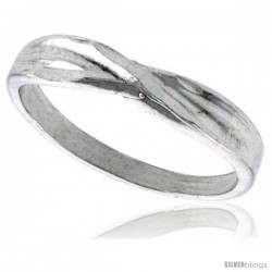 Sterling Silver Freeform Ring Polished finish 3/16 in wide -Style Ffr589