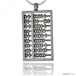 Stainless Steel Abacus Charm Pendant 1 3/16 in tall, w/ 30 in Chain