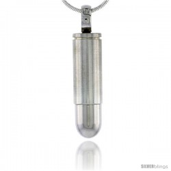 Stainless Steel Bullet Charm 1 3/16 in tall, w/ 30 in Chain