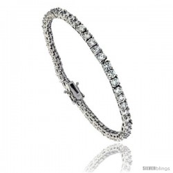 Sterling Silver CZ Tennis Bracelet 8.3 ct. size 3.5 mm stones Rhodium finished, 7.5 in