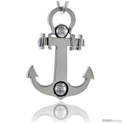 Stainless Steel Anchor Charm, 3/4 in tall, w/ 30 in Chain