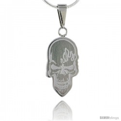 Stainless Steel Skull Pendant, 3/4 in tall, w/ 30 in Chain