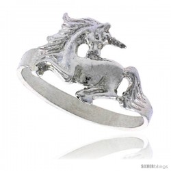 Sterling Silver Unicorn Ring Polished finish 3/8 in wide