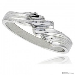 Sterling Silver Freeform Ring Polished finish 3/16 in wide -Style Ffr597