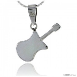 Stainless Steel Guitar Pendant, 1 in tall, w/ 30 in Chain