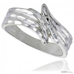 Sterling Silver Freeform Ring Polished finish 3/8 in wide -Style Ffr595