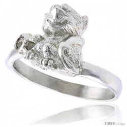 Sterling Silver Monkey Ring Polished finish 1/2 in wide