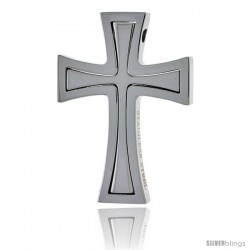 Stainless Steel Cross Pendant, 1 1/2 in tall, w/ 30 in Chain