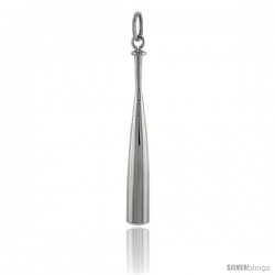 Stainless Steel Baseball Bat Pendant, 1 3/4 in tall, w/ 30 in Chain