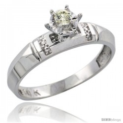 10k White Gold Diamond Engagement Ring, 5/32 in wide -Style 10w122er