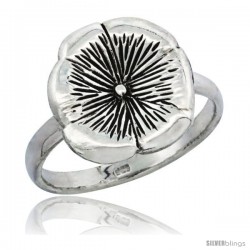 Sterling Silver Movable Flower Ring 1/2 in wide