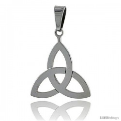 Stainless Steel Celtic Triquetra Holy Trinity Pendant, 7/8 in tall, w/ 30 in Chain