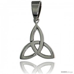 Stainless Steel Celtic Triquetra Holy Trinity Pendant, 5/8 in tall, w/ 30 in Chain