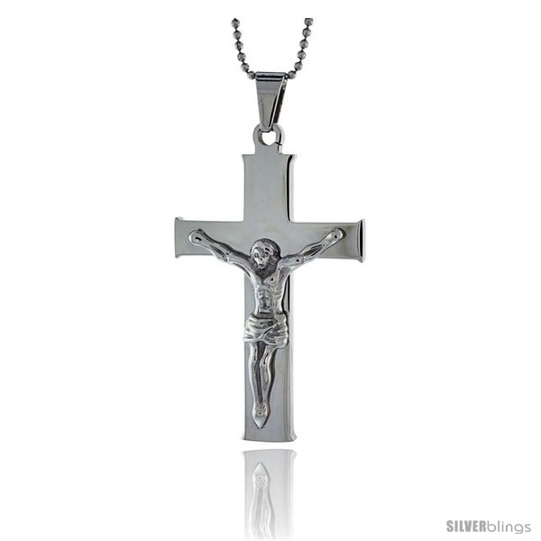 https://www.silverblings.com/2597-thickbox_default/stainless-steel-large-plain-crucifix-pendant-2-1-16-in-tall-w-30-in-chain.jpg