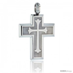 Stainless Steel Cross Floury Pendant, 30 in chain