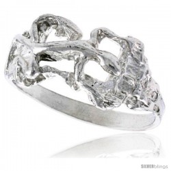 Sterling Silver Gecko Ring Polished finish 3/8 in wide