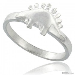 Sterling Silver Stegosaurus Dinosaur Ring 5/16 in wide