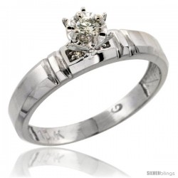 10k White Gold Diamond Engagement Ring, 5/32 in wide -Style 10w123er