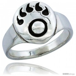 Sterling Silver Bear Paw Ring 5/16 in wide