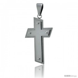 Stainless Steel Beaded Cross Pendant, 30 in chain