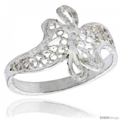 Sterling Silver Freeform Filigree Ring, 1/2 in -Style Fr477