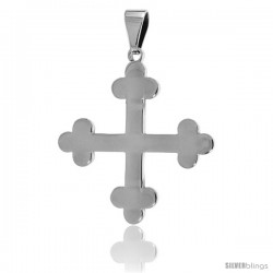 Stainless Steel Apostles Cross Pendant, 1 1/2 in tall with 30 in chain