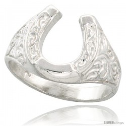 Sterling Silver Horseshoe Ring Polished finish 1/2 in wide