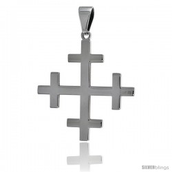 Stainless Steel Crosslet Cross Pendant, 1 1/2 in tall with 30 in chain