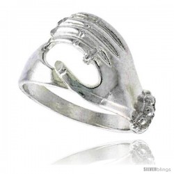 Sterling Silver Hand Ring Polished finish 1/2 in wide