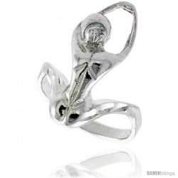 Sterling Silver Nude Woman Ring Polished finish 7/8 in wide