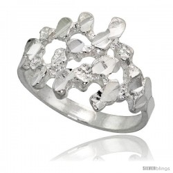 Sterling Silver Freeform Ring Polished finish 9/16 in wide