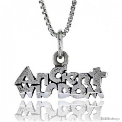 Sterling Silver ANCIENT WISDOM Word Necklace, w/ 18 in Box Chain