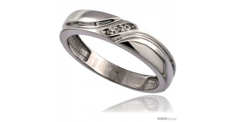 w// 0.05 Carat Brilliant Cut Diamonds Size 12 wide 3//16 in. 14k Gold Mens Diamond Band 5mm