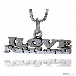 Sterling Silver I LOVE PORTLAND Word Necklace, w/ 18 in Box Chain