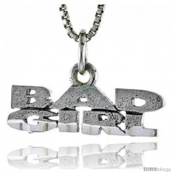 Sterling Silver BAD GIRL Word Necklace, w/ 18 in Box Chain