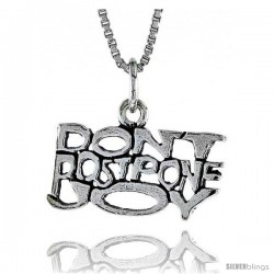 Sterling Silver DON'T POSTPONE JOY Word Necklace, w/ 18 in Box Chain