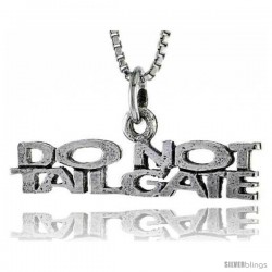 Sterling Silver DO NOT TAILGATE Word Necklace, w/ 18 in Box Chain