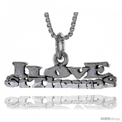 Sterling Silver I LOVE ST. THOMAS Word Necklace, w/ 18 in Box Chain