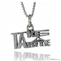 Sterling Silver TAKE A BITE Word Necklace, w/ 18 in Box Chain