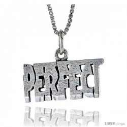 Sterling Silver PERFECT Word Necklace, w/ 18 in Box Chain