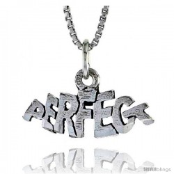 Sterling Silver PERFECT Word Necklace, w/ 18 in Box Chain -Style Tpo154