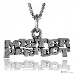 Sterling Silver MISTER PERFECT Word Necklace, w/ 18 in Box Chain