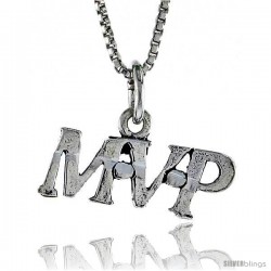 Sterling Silver MVP Word Necklace, w/ 18 in Box Chain