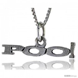 Sterling Silver POO Word Necklace, w/ 18 in Box Chain