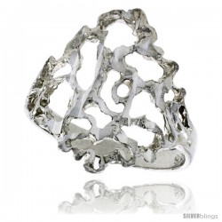 Sterling Silver Freeform Ring Polished finish 3/4 in wide -Style Ffr630