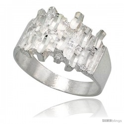 Sterling Silver Freeform Ring Polished finish 1/2 in wide -Style Ffr632