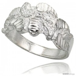 Sterling Silver Freeform Ring Polished finish 3/8 in wide -Style Ffr633