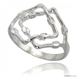 Sterling Silver Freeform Ring Polished finish 5/8 in wide -Style Ffr636