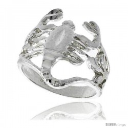 Sterling Silver Scorpion Ring Polished finish 11/16 in wide