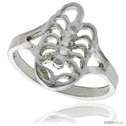 Sterling Silver Scorpion Ring Polished finish 5/8 in wide